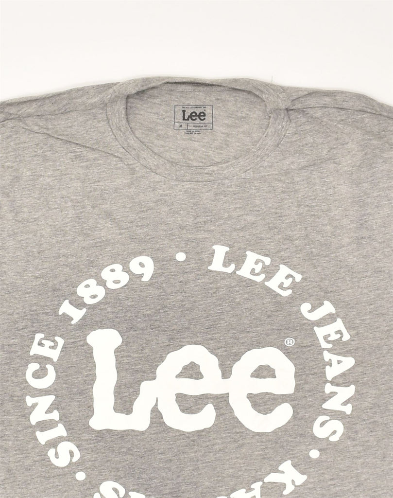 LEE Mens Regular Fit Graphic T-Shirt Top Medium Grey Cotton | Vintage Lee | Thrift | Second-Hand Lee | Used Clothing | Messina Hembry 