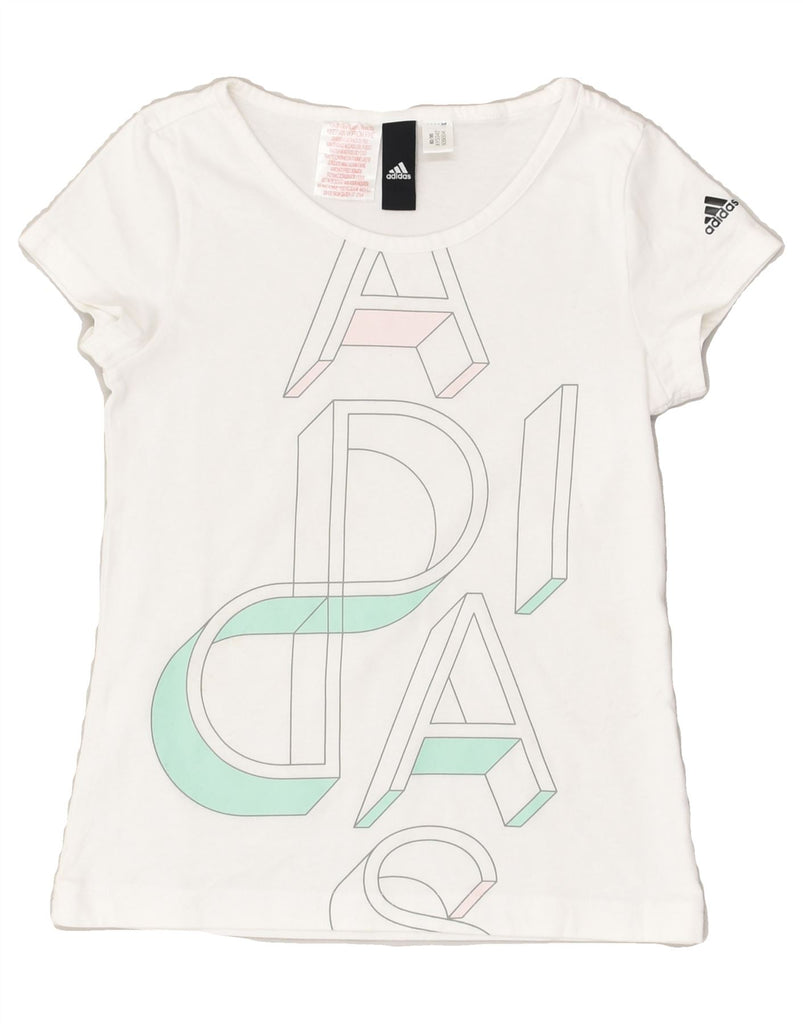 ADIDAS Girls Graphic T-Shirt Top 2-3 Years White | Vintage Adidas | Thrift | Second-Hand Adidas | Used Clothing | Messina Hembry 