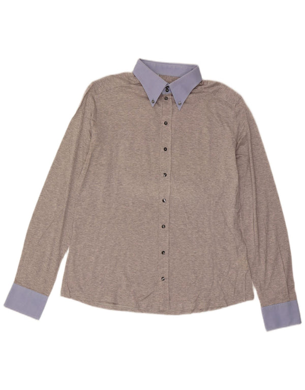 Dolce & Gabbana Mens Shirt Size 44 17 1/2 XL Grey Colourblock Cotton