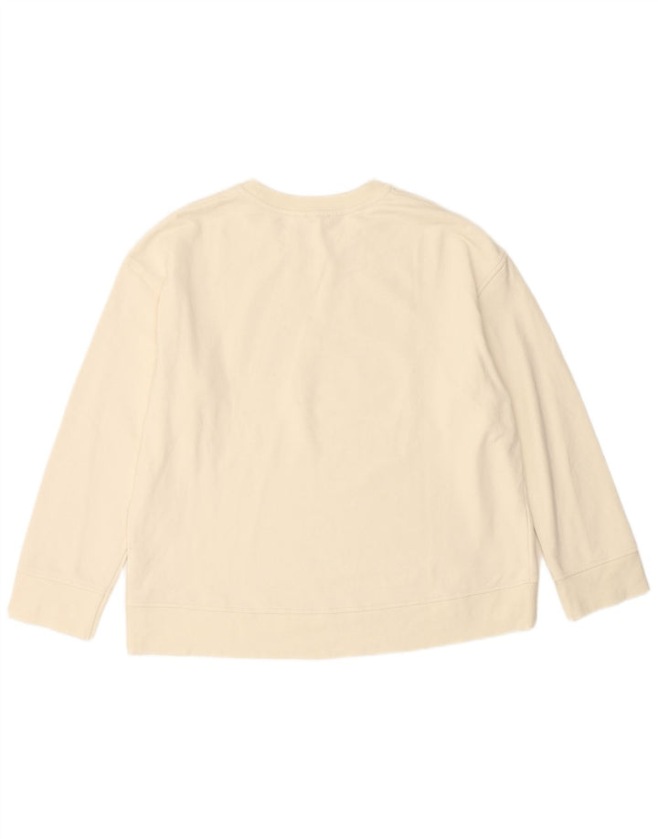 JIGSAW Womens Oversized Graphic Sweatshirt Jumper UK 16 Large Off White