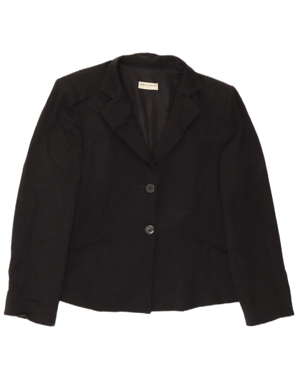 Giorgio Armani Womens 2 Button Blazer Jacket UK 14 Medium Black