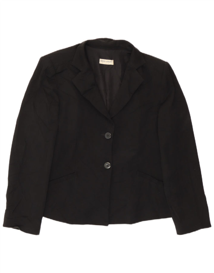Giorgio Armani Womens 2 Button Blazer Jacket UK 14 Medium Black