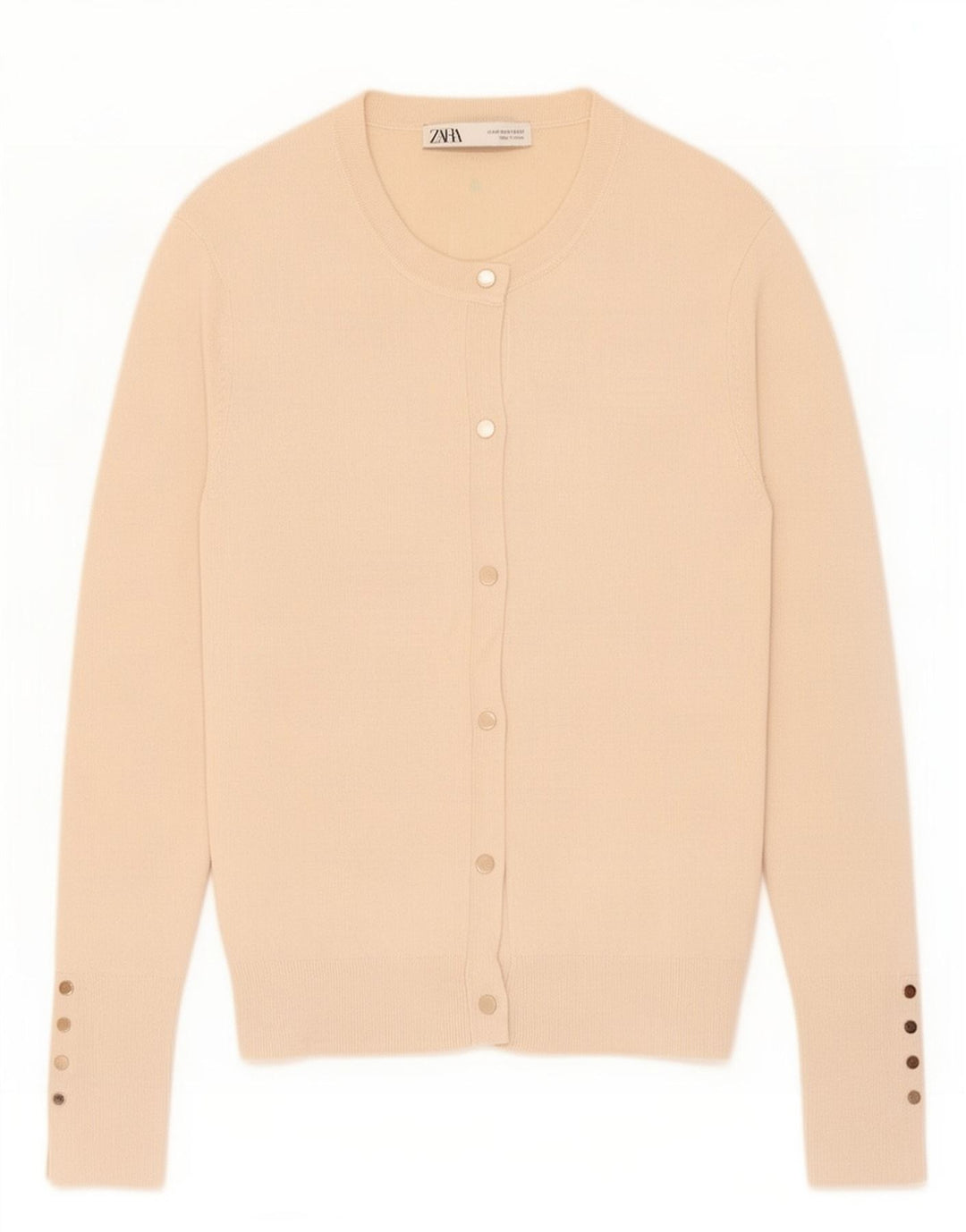 Zara Womens Cardigan Sweater UK 12 Medium Beige Viscose