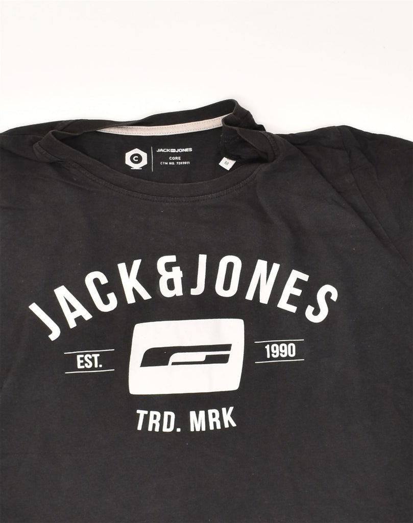 JACK & JONES Mens Graphic T-Shirt Top Medium Black Cotton | Vintage Jack & Jones | Thrift | Second-Hand Jack & Jones | Used Clothing | Messina Hembry 