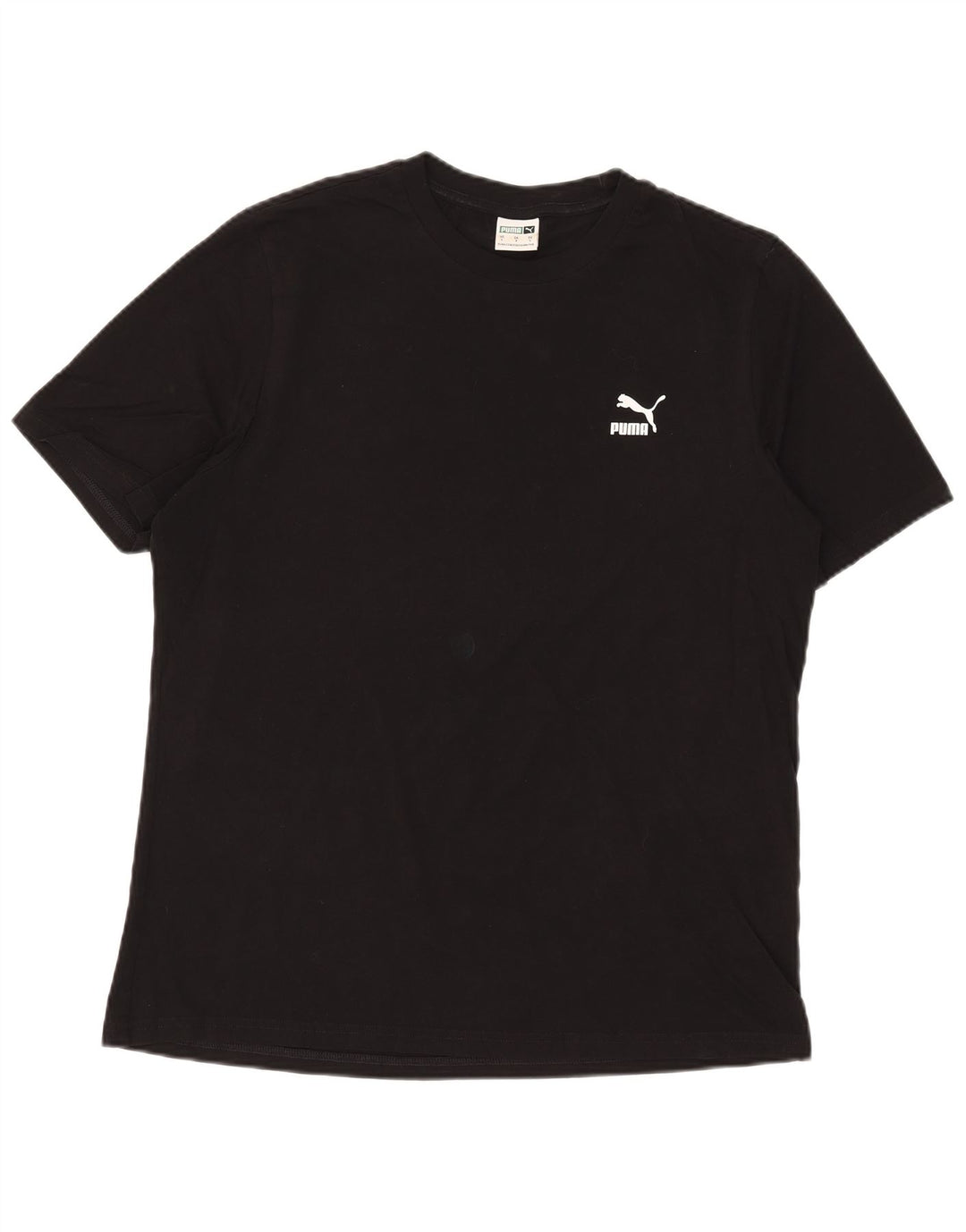 Puma Mens T-Shirt Top Large Black Cotton