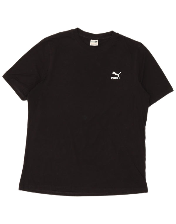 Puma Mens T-Shirt Top Large Black Cotton