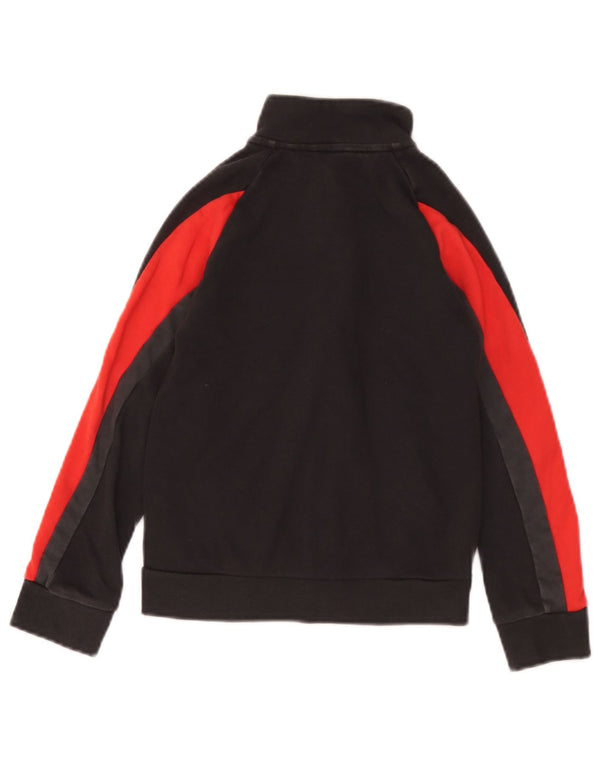 Adidas Boys Graphic Tracksuit Top Jacket 7-8 Years XS Black Colourblock