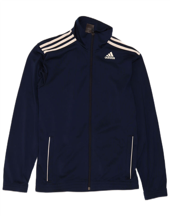 Adidas Mens Tracksuit Top Jacket UK 34/36 Small Navy Blue Polyester