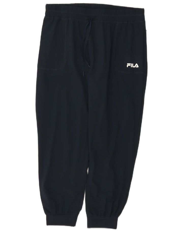 Fila Womens Tracksuit Trousers Joggers UK 12 Medium Navy Blue Polyester