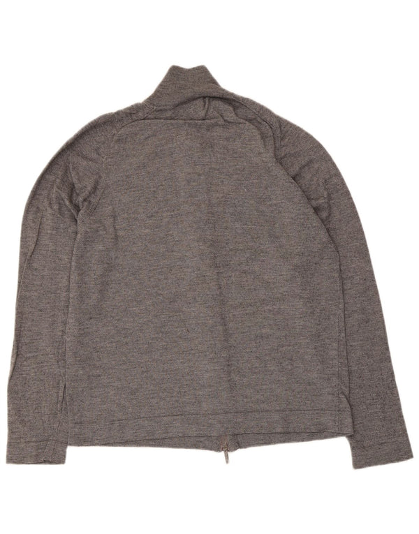 Calvin Klein Womens Cardigan Sweater UK 18 XL Grey Flecked Wool