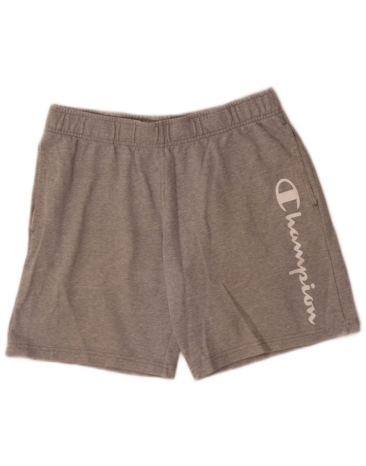 Champion Mens Graphic Sport Shorts Large Grey Flecked Cotton