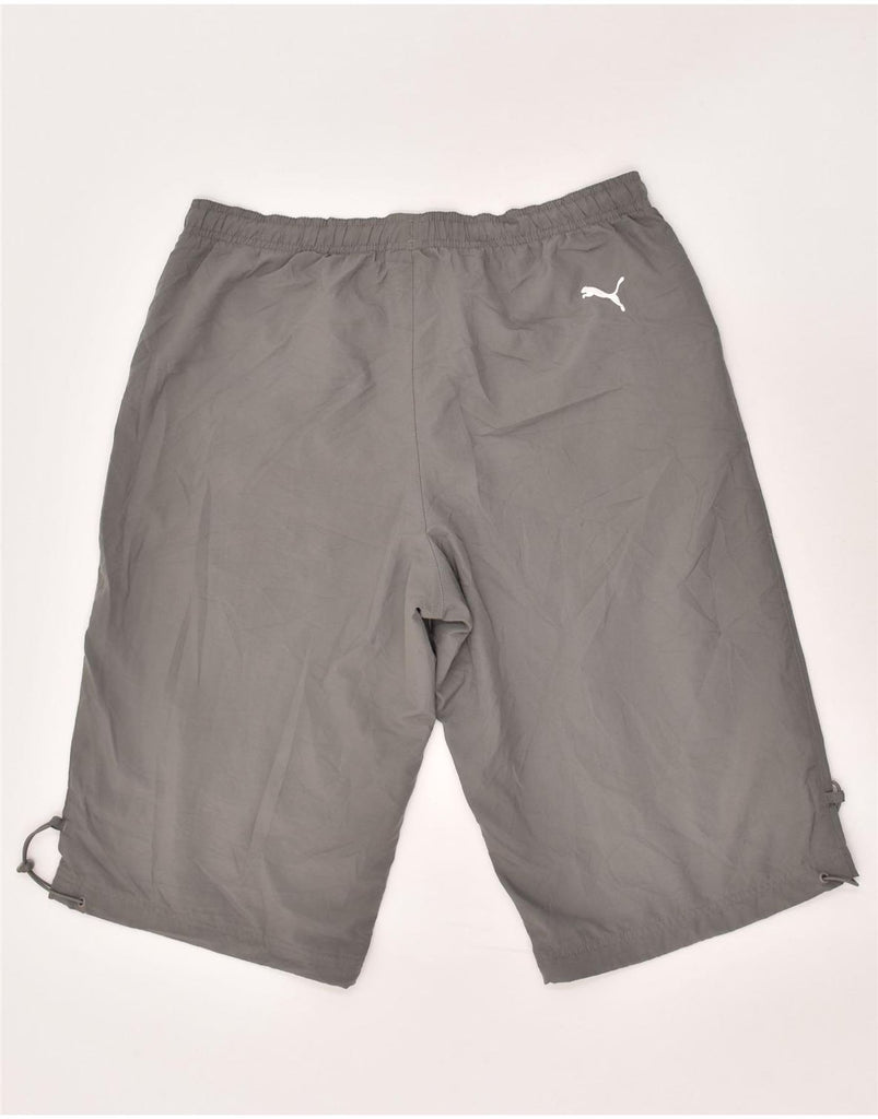 PUMA Mens Graphic Sport Shorts Medium Grey Polyester | Vintage Puma | Thrift | Second-Hand Puma | Used Clothing | Messina Hembry 