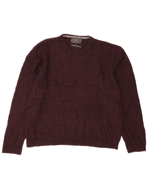 Marks & Spencer Mens Regular Fit Crew Neck Jumper Sweater Large Burgundy