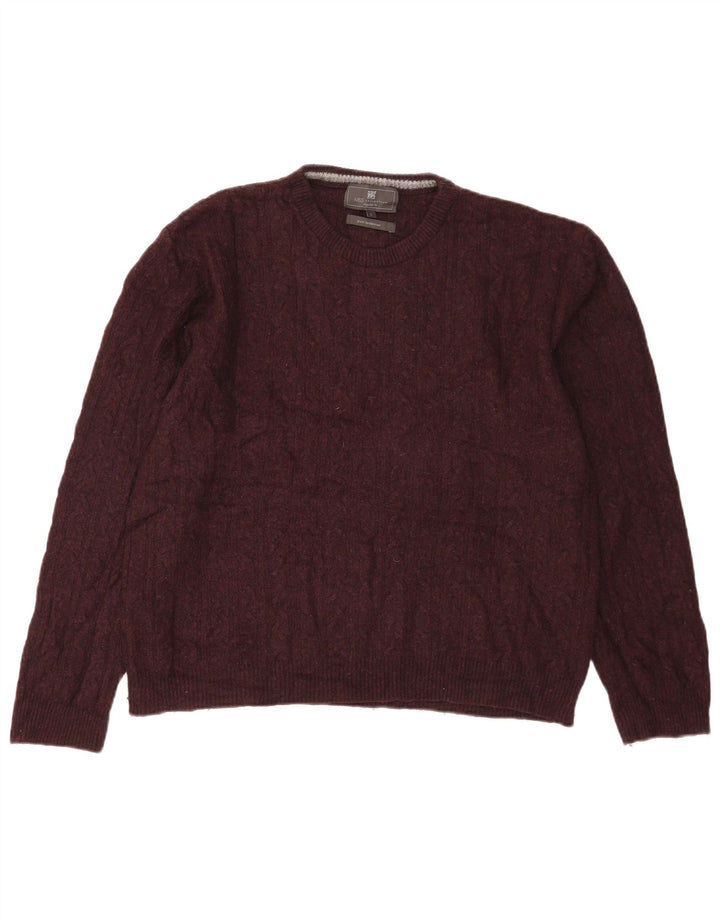 Marks & Spencer Mens Regular Fit Crew Neck Jumper Sweater Large Burgundy