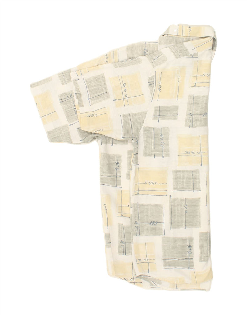 VINTAGE Mens Short Sleeve Shirt XL Beige Colourblock Vintage Vintage and Second-Hand Vintage from Messina Hembry 