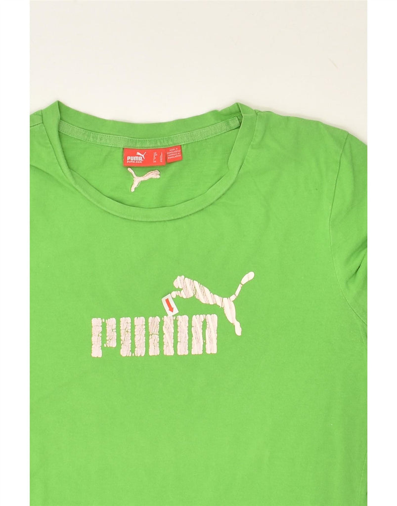 PUMA Womens Graphic T-Shirt Top UK 14 Medium Green Vintage Puma and Second-Hand Puma from Messina Hembry 