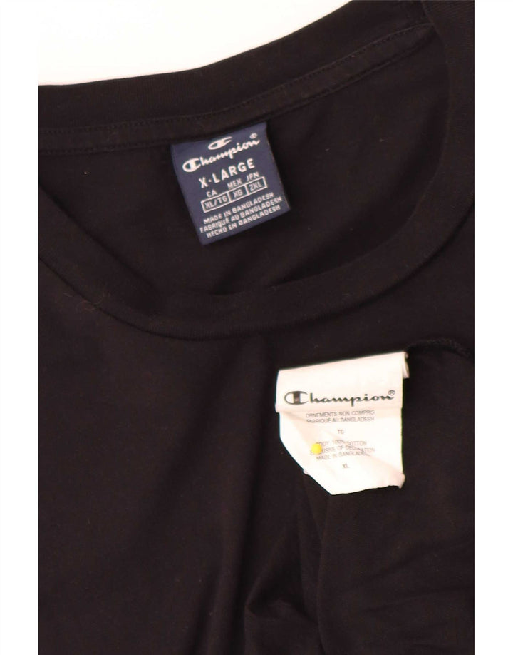 Champion Mens T-Shirt Top XL Black Cotton