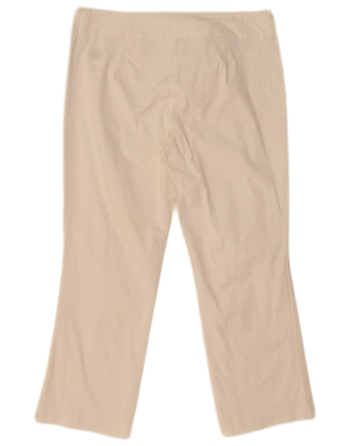 Benetton Womens Capri Trousers IT 44 Medium W31 L22 White Cotton