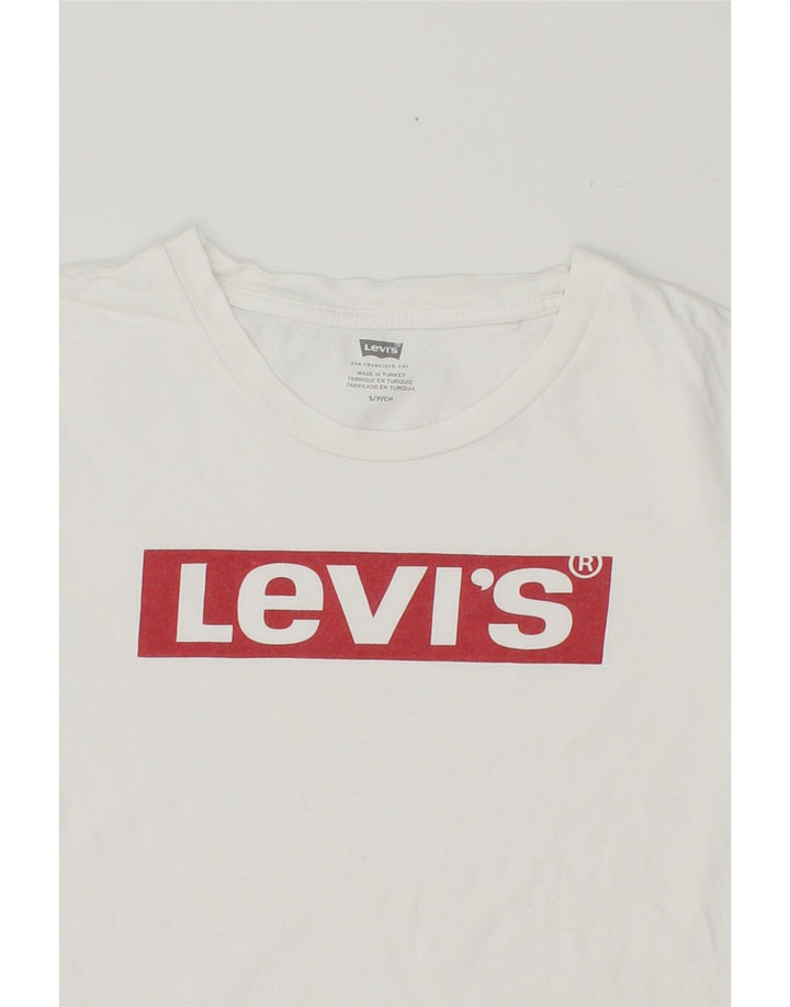 LEVI'S Womens Graphic T-Shirt Top UK 10 Small White Cotton Vintage Levi's and Second-Hand Levi's from Messina Hembry 