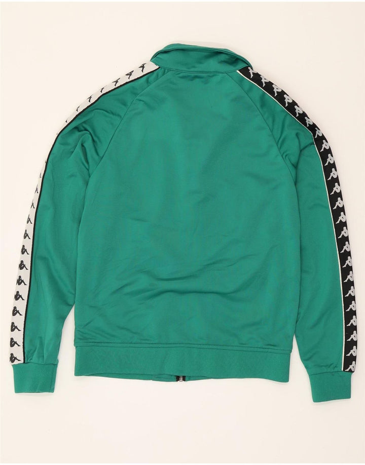 Kappa Mens Graphic Tracksuit Top Jacket Small Green Colourblock