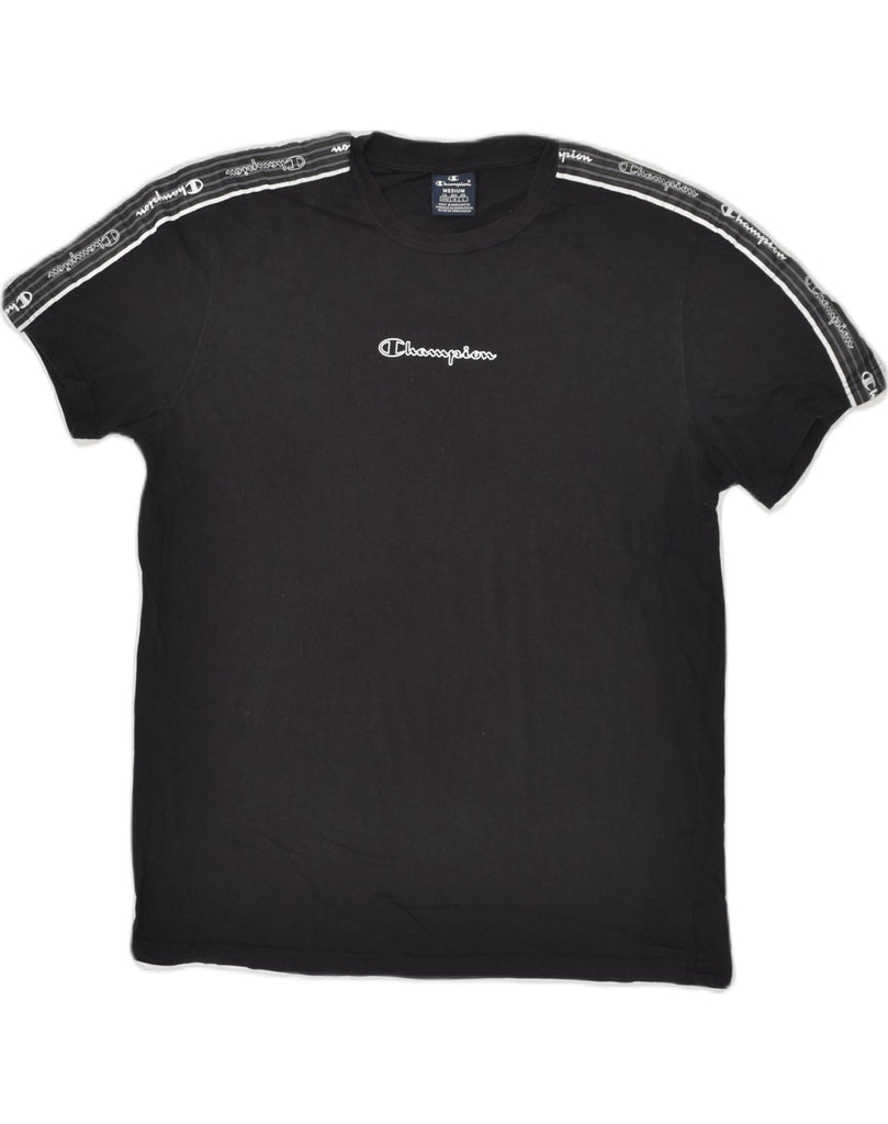 CHAMPION Mens T-Shirt Top Medium Black Cotton | Vintage Champion | Thrift | Second-Hand Champion | Used Clothing | Messina Hembry 