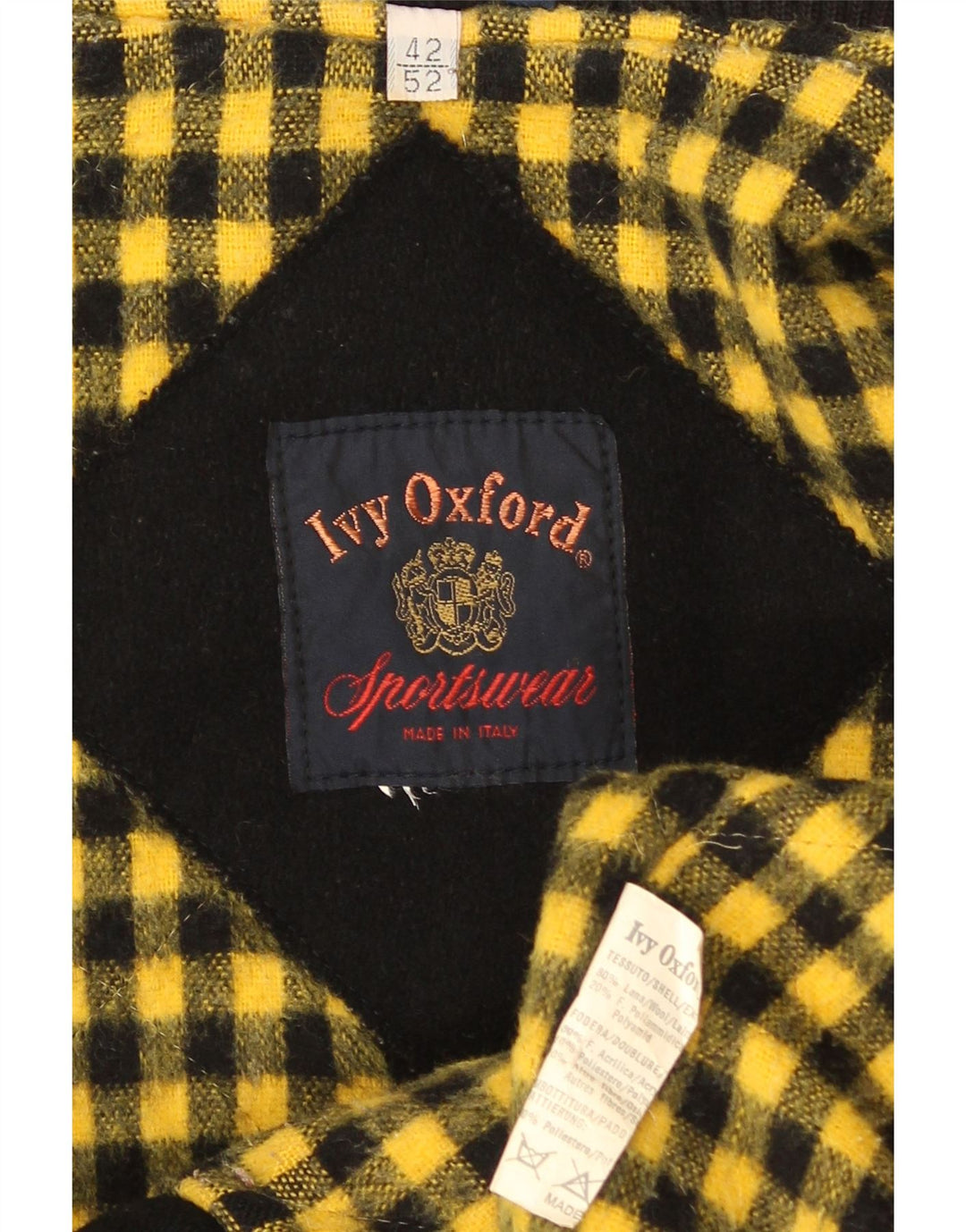 Ivy Oxford Mens Bomber Jacket UK 42 XL Black Wool