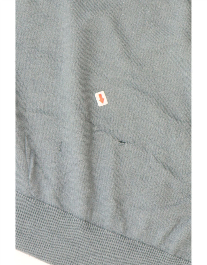 Marks & Spencer Mens Polo Neck Jumper Sweater XL Blue Modal