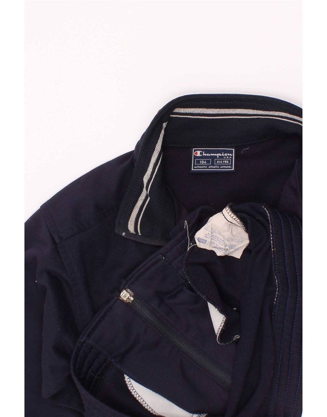 Champion Boys Tracksuit Top Jacket 3-4 Years Navy Blue Polyester