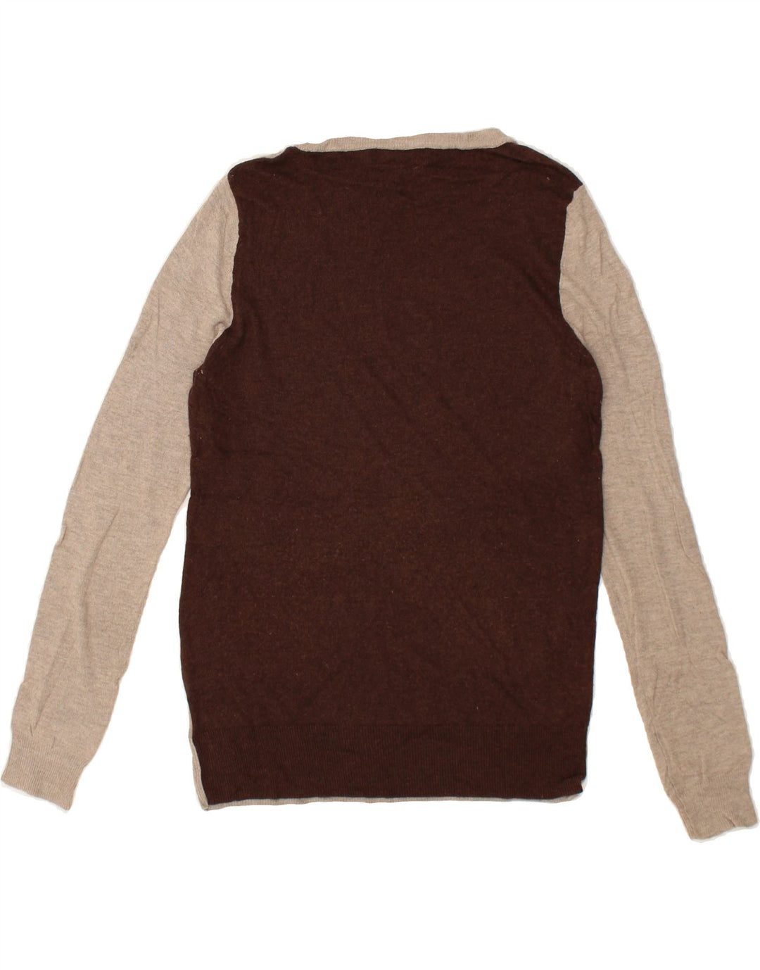 MOSSIMO Womens Boat Neck Jumper Sweater UK 14 Large Beige Colourblock Vintage Mossimo and Second-Hand Mossimo from Messina Hembry 