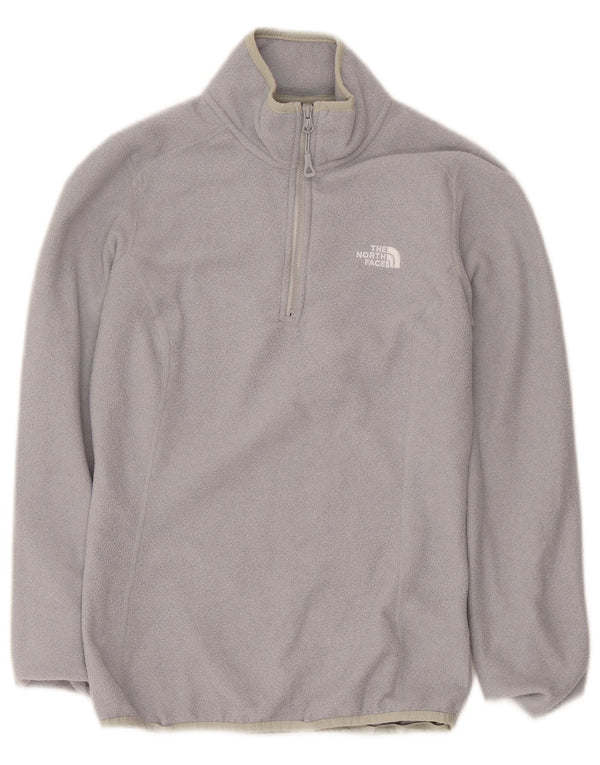 The North Face Womens Zip Neck Fleece Jumper UK 6 XS Grey Polyester