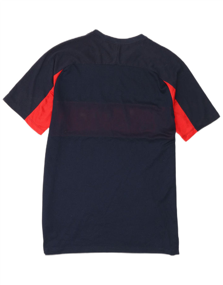 Nike Mens Dri Fit T-Shirt Top Large Navy Blue Colourblock