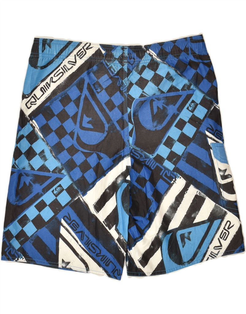 QUIKSILVER Boys Graphic Sport Shorts 15-16 Years Navy Blue Polyester | Vintage Quiksilver | Thrift | Second-Hand Quiksilver | Used Clothing | Messina Hembry 