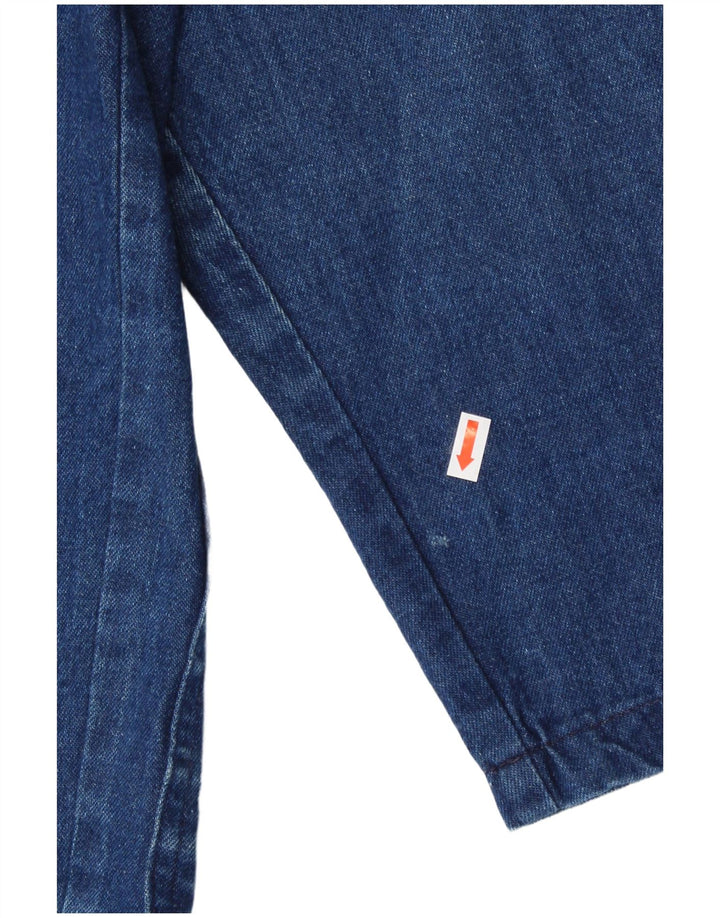 VINTAGE Womens Denim 1 Button Blazer Jacket UK 14 Large Blue