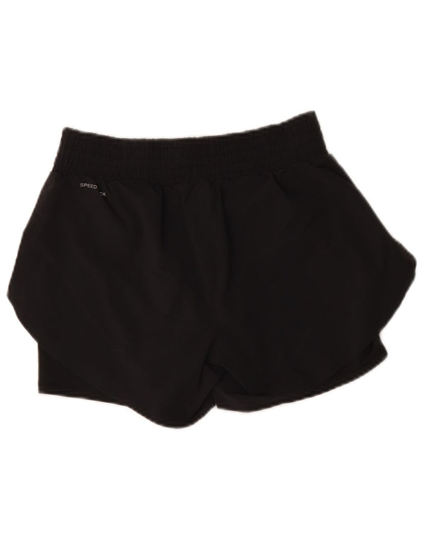 Reebok Womens Speedwick Graphic Sport Shorts UK 6 XS Black