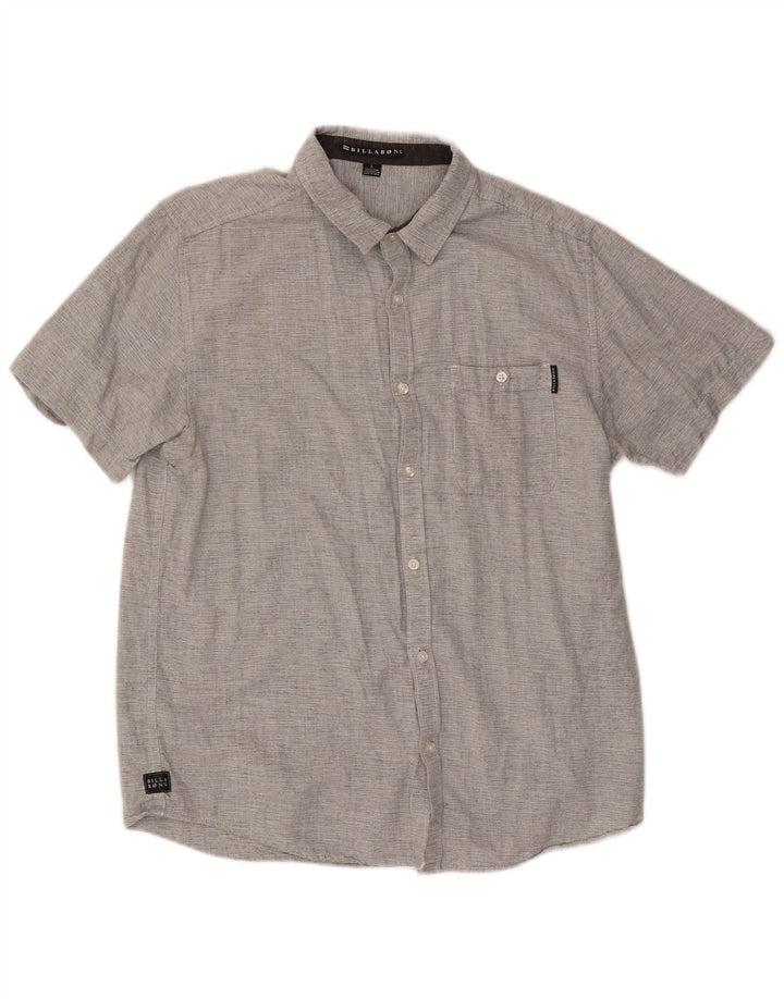 Billabong Mens Short Sleeve Shirt Large Grey Cotton