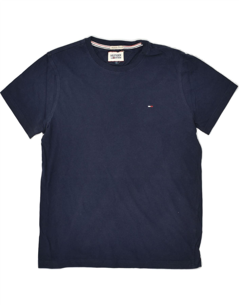 TOMMY HILFIGER Mens T-Shirt Top Small Navy Blue Cotton | Vintage Tommy Hilfiger | Thrift | Second-Hand Tommy Hilfiger | Used Clothing | Messina Hembry 