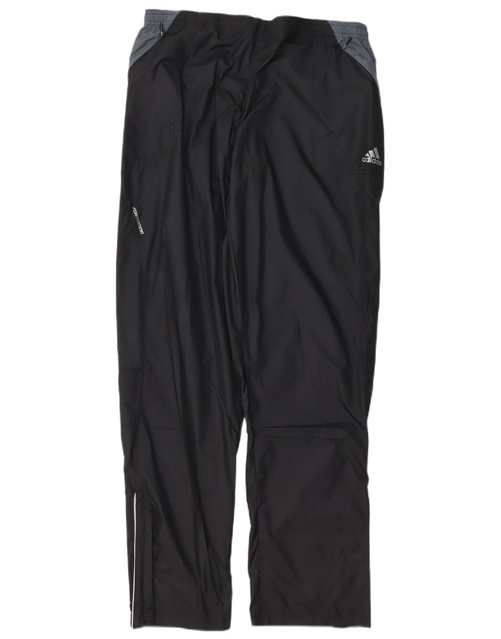 ADIDAS Mens Tracksuit Trousers Large  Black Colourblock Polyester