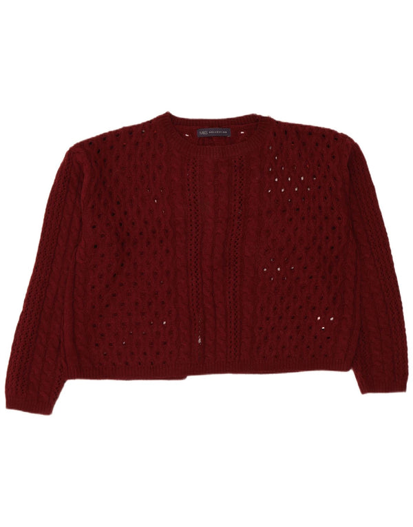 Marks & Spencer Womens See Through Boat Neck Jumper Sweater UK 12 Medium Bu