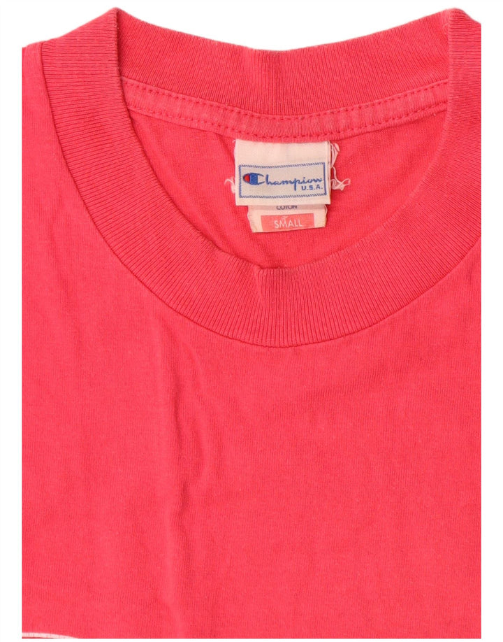 Champion Mens Graphic T-Shirt Top Small Pink Cotton