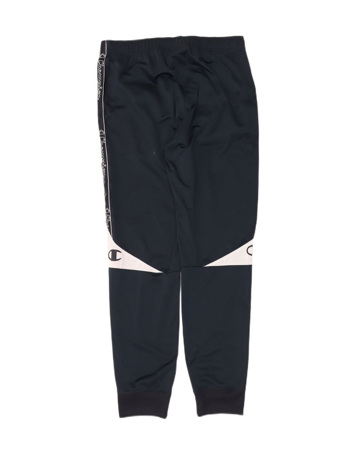CHAMPION Mens Tracksuit Trousers Joggers Large Navy Blue Colourblock