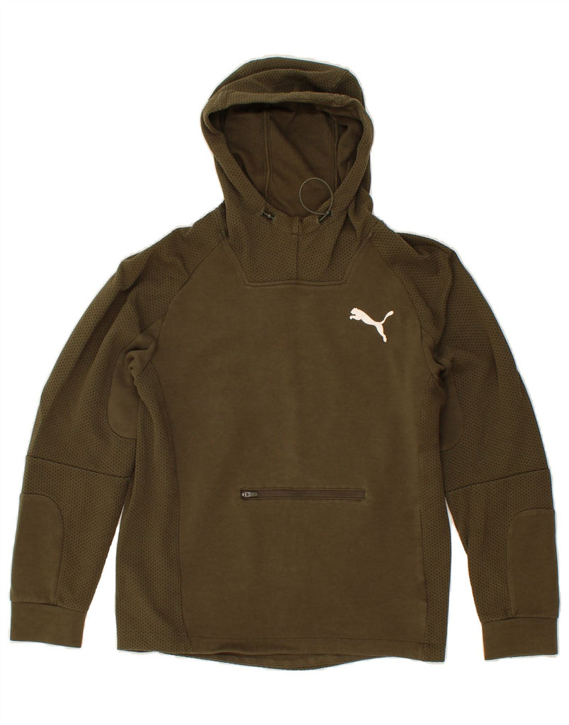 PUMA Mens Hoodie Jumper Small Green Cotton Vintage Puma and Second-Hand Puma from Messina Hembry 