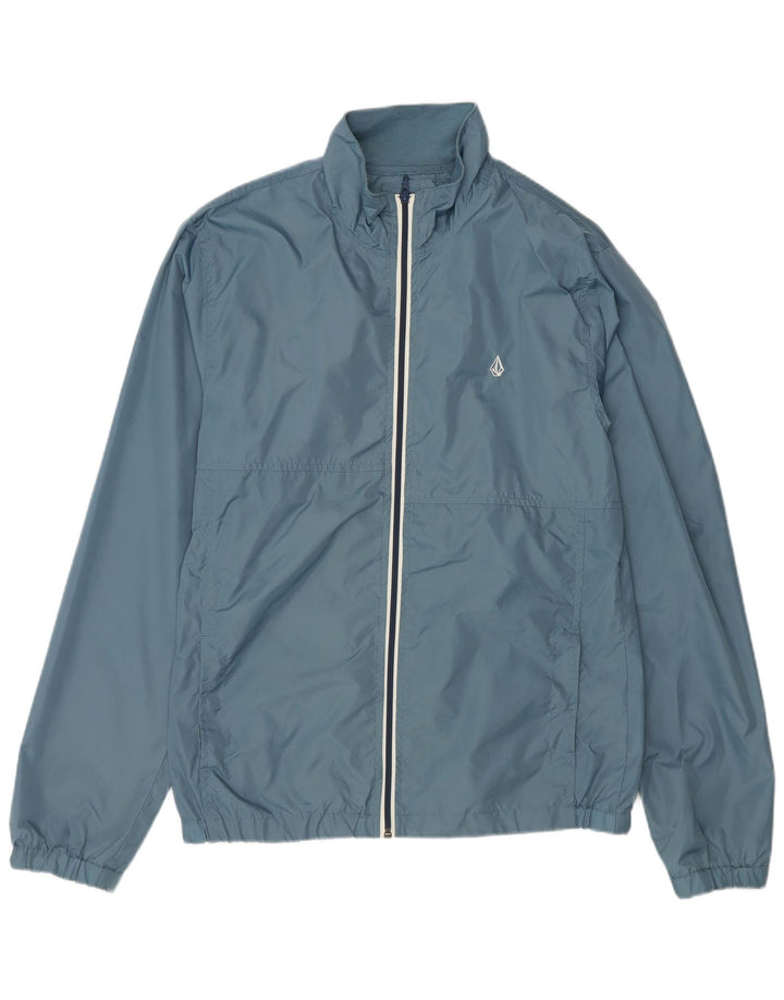 Volcom Mens Rain Jacket UK 38 Medium Blue Nylon
