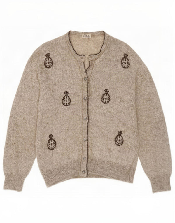 Berluti Womens Graphic Cardigan Sweater IT 44 Large Beige