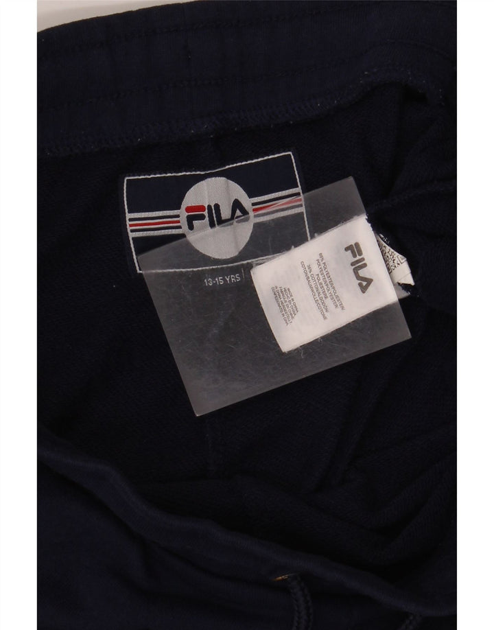 FILA Boys Graphic Sport Shorts 13-14 Years Navy Blue Polyester