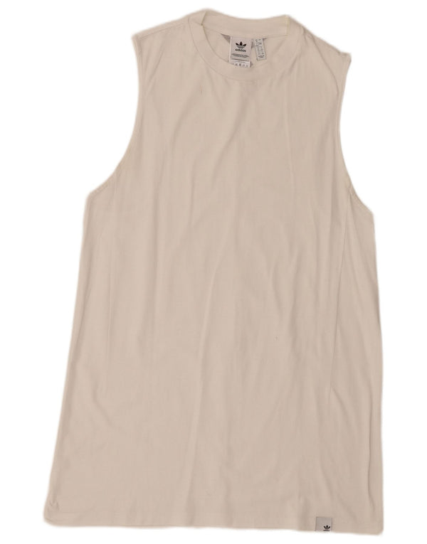 Adidas Womens Sleeveless T-Shirt Dress UK 16 Large White Cotton