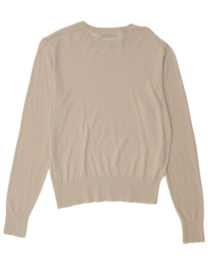 Zara Womens Boat Neck Jumper Sweater UK 10 Small Beige