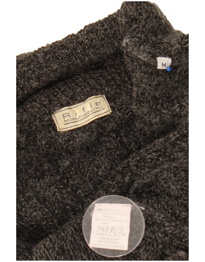 Rifle Mens Crew Neck Jumper Sweater Medium Grey Acrylic