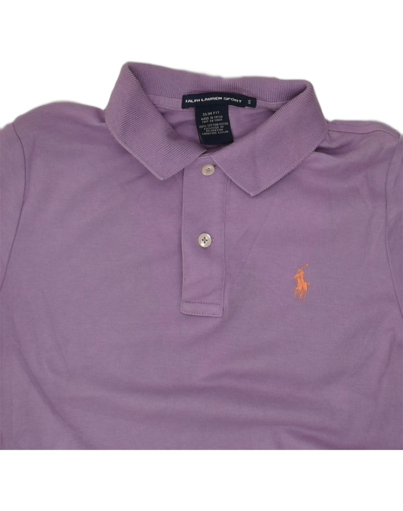 POLO RALPH LAUREN Womens Slim Fit Polo Shirt UK 8 Small Purple Cotton | Vintage Polo Ralph Lauren | Thrift | Second-Hand Polo Ralph Lauren | Used Clothing | Messina Hembry 