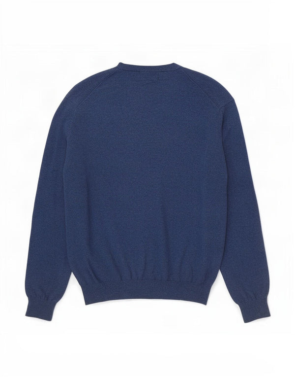 Crew Clothing Mens V-Neck Jumper Sweater Large Blue Cotton