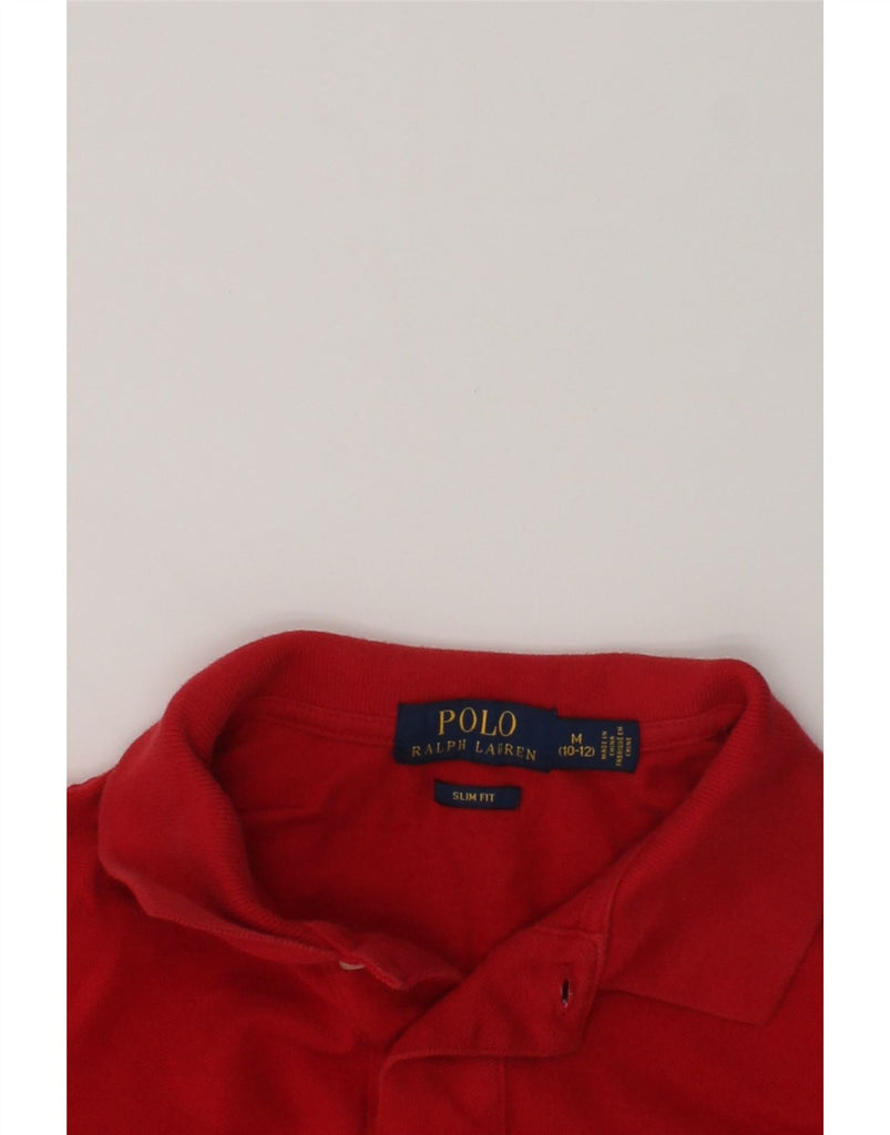 POLO RALPH LAUREN Boys Long Sleeve Polo Shirt 10-11 Years Medium Red | Vintage Polo Ralph Lauren | Thrift | Second-Hand Polo Ralph Lauren | Used Clothing | Messina Hembry 